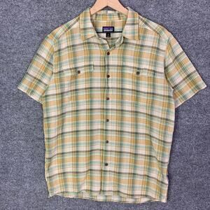 Patagonia Checkered Double Pocket Sleeve plaid ‎ Shirt SZ M